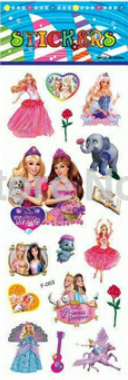 Adesivi rimovibili 3D Barbie - 1 foglio