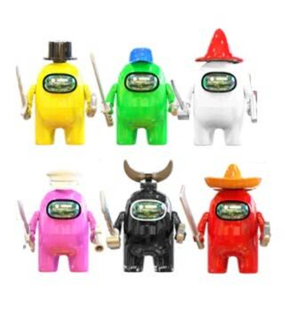 Among Us set B - 6 Minifigure di mattoncini (da costruire)