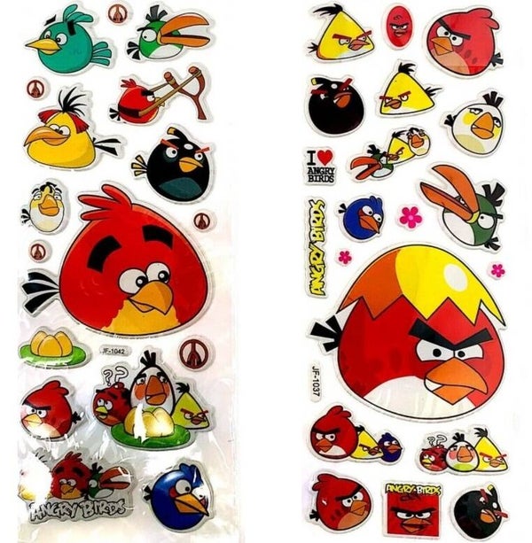 Adesivi rimovibili 3D Angry Birds - 1 foglio