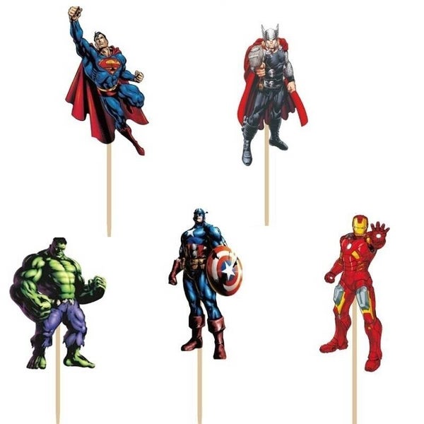Toppers Supereroi set A - 5 pezzi - lunghezza a scelta