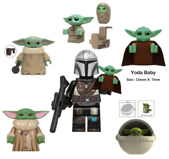 Grogu - Baby Yoda (Il Mandaloriano) - Minifigura di mattoncini a scelta (da costruire)