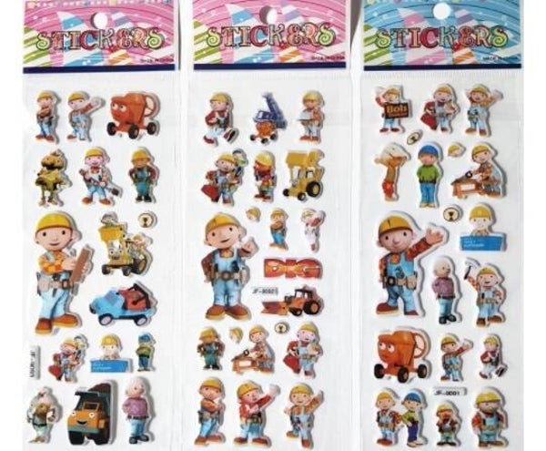 Adesivi rimovibili 3D Bob il Costruttore - 1 foglio