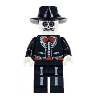 Scheleton (Giorno dei Morti) - Minifigura di mattoncini (da costruire)