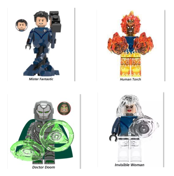 Fantastic Four - Minifigura di mattoncini a scelta (da costruire)
