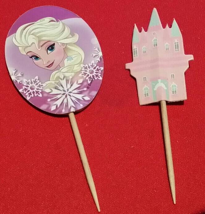 Toppers Elsa e castello - set 2 pezzi - lunghezza a scelta