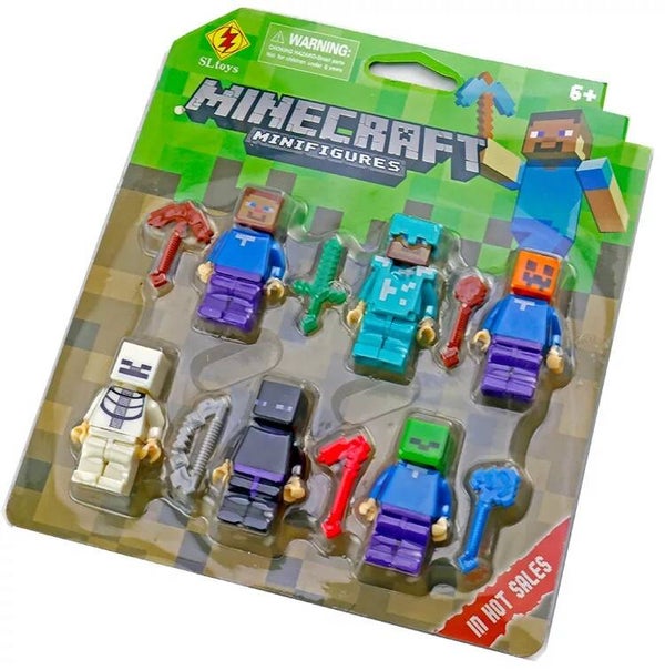 Minekraft set A - 6 Minifigure di mattoncini in confezione speciale