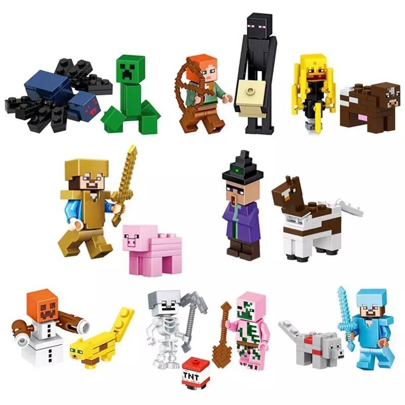 Minekraft B - Minifigura di mattoncini a scelta (da costruire)