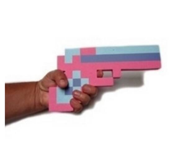 Pistola di schiuma rosa Minekraft