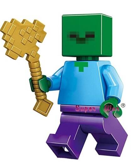 Zombie C (Minekraft) - Minifigura di mattoncini (da costruire)