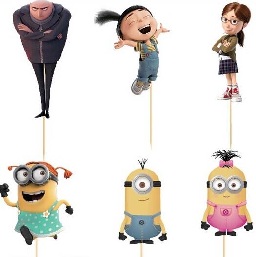 Toppers Minions set A - 6 pezzi - lunghezza a scelta