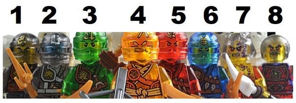 Ninjago (Ninja Go)  F - Minifigura di mattoncini (+ scheletro) a scelta (da costruire)
