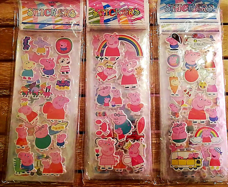 Adesivi rimovibili 3D Peppa Pig - 1 foglio