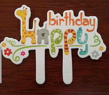 Topper grande Happy Birthday 9x7cm