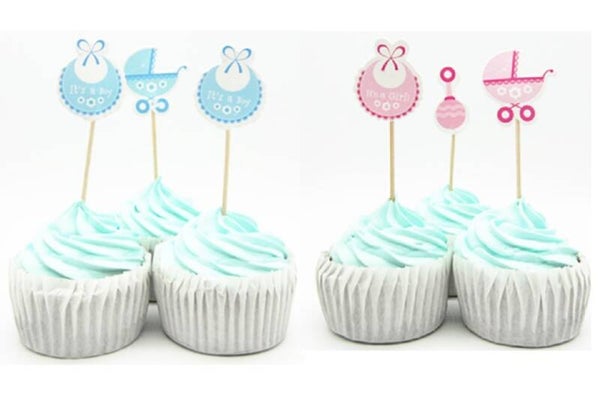 Toppers It's a boy / it's a girl - set 3 pezzi - colore e lunghezza a scelta