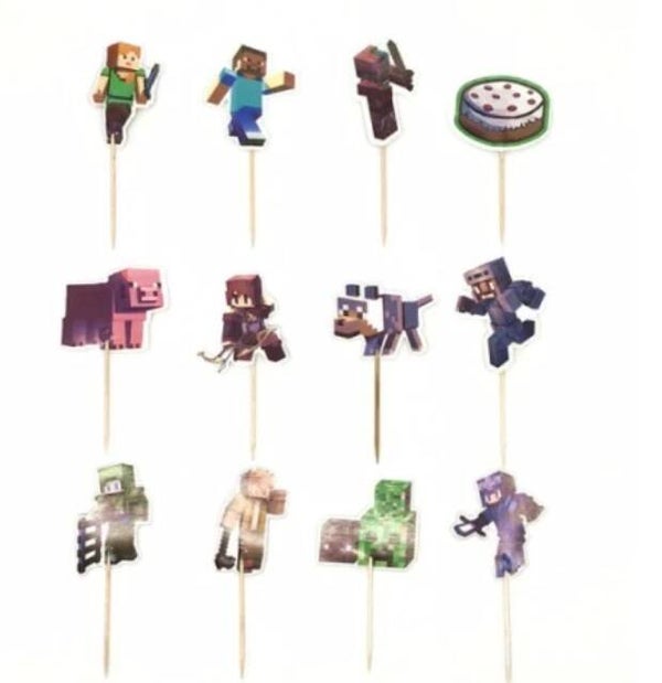 Toppers Minekraft - set 12 pezzi