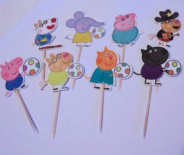 Toppers Peppa Pig set C - 8 pezzi - lunghezza a scelta