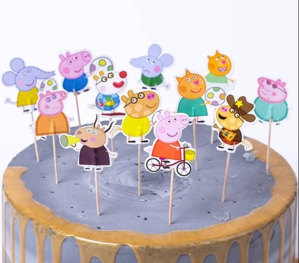Toppers Peppa Pig set D - 12 pezzi - lunghezza a scelta