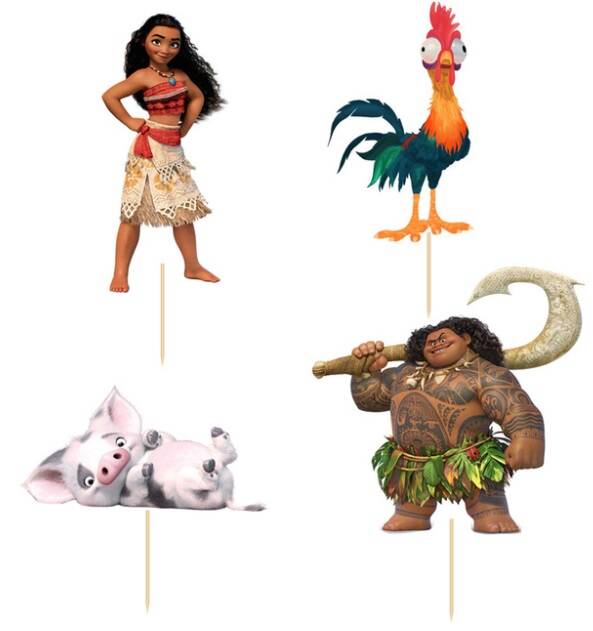 Toppers Vaiana (Oceania) set A - 4 pezzi - lunghezza a scelta