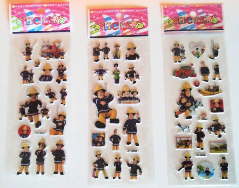 Adesivi rimovibili 3D Sam il Pompiere - 1 foglio