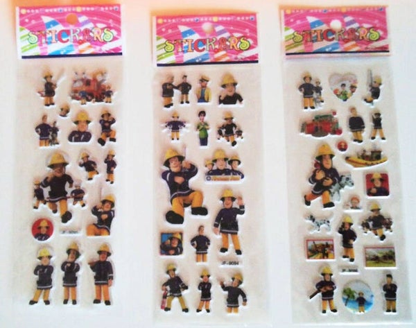 Adesivi rimovibili 3D Sam il Pompiere - 1 foglio