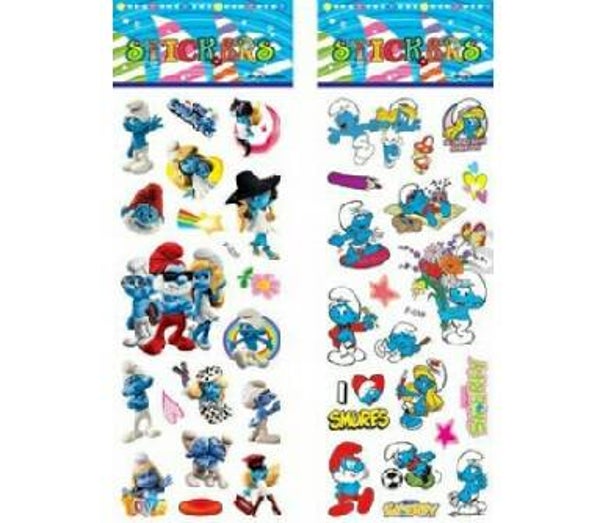 Adesivi rimovibili 3D Puffi - 1 foglio