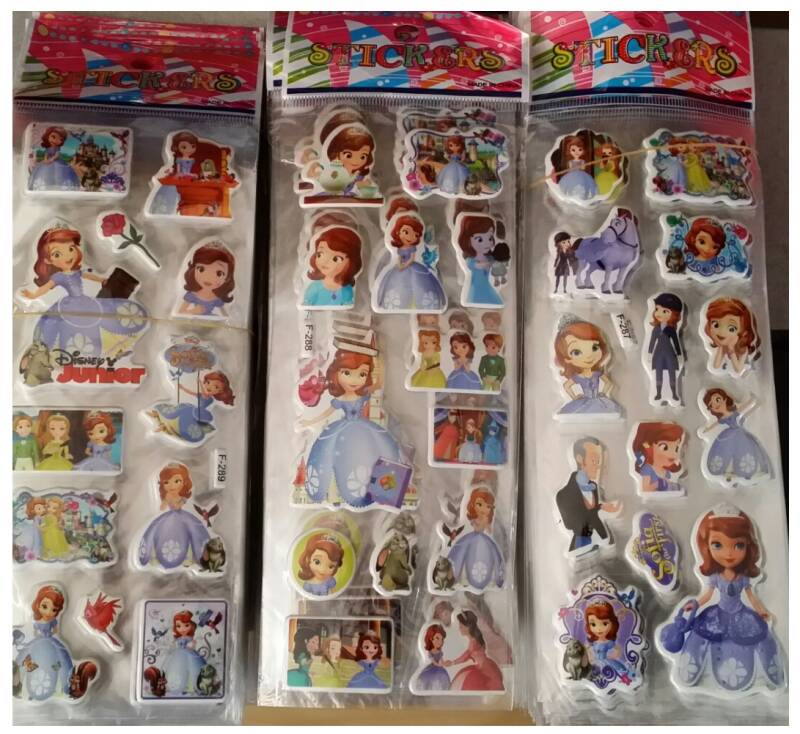 Adesivi rimovibili 3D Sofia La Principessa - 1 foglio