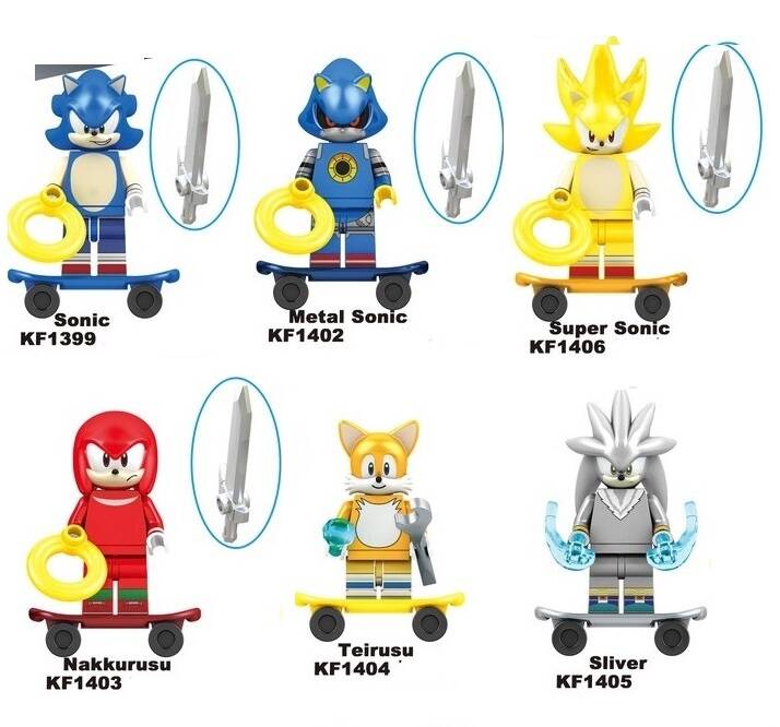 S0nic set D - 6 Minifigure di mattoncini (da costruire)