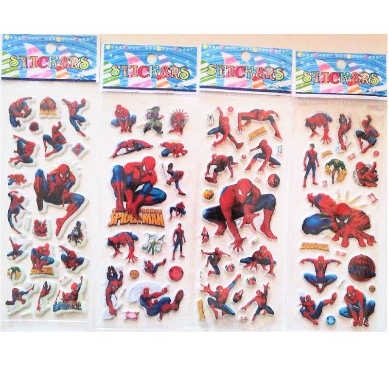 Adesivi rimovibili 3D Spiderman - 1 foglio