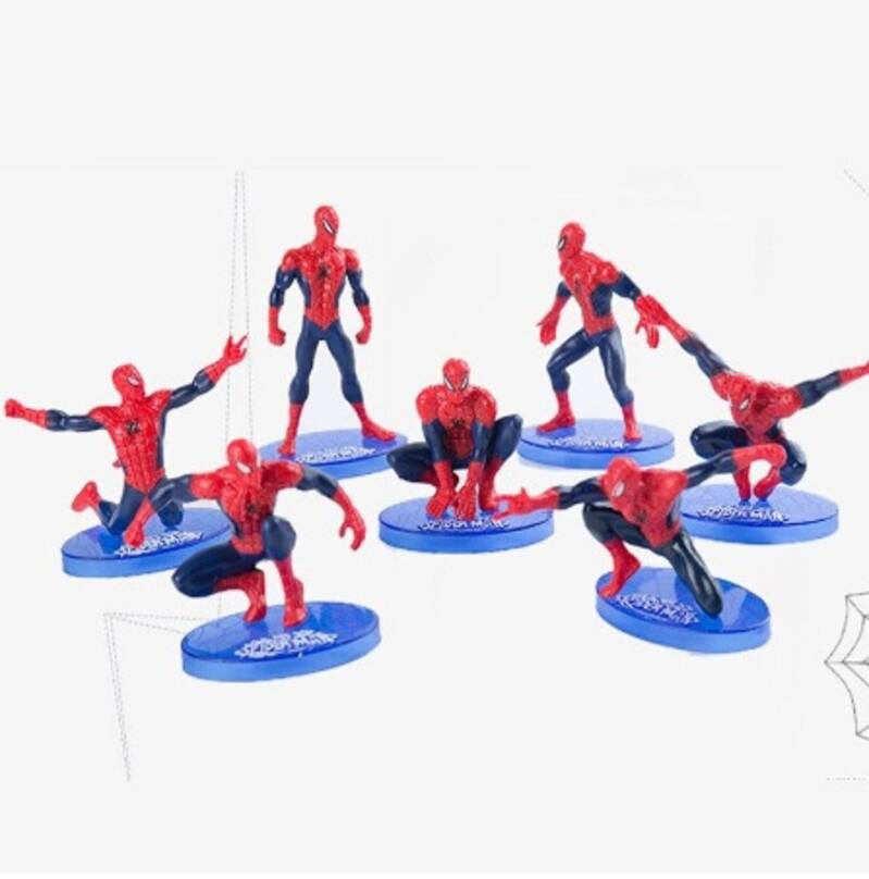 Spider Man set Torta B - 7 pezzi - retro rosso