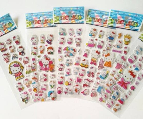 Adesivi rimovibili 3D Hello Kitty - 1 foglio