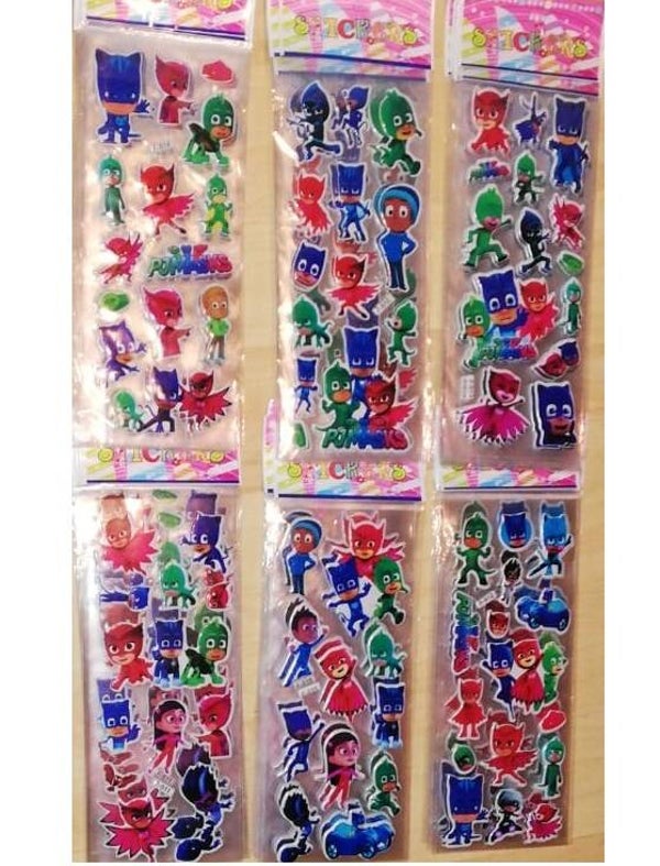 Adesivi rimovibili 3D Super Pigiamini - 1 foglio