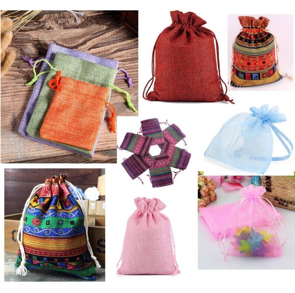 Sacchetto regalo di Juta o organza 14-30cm - a scelta