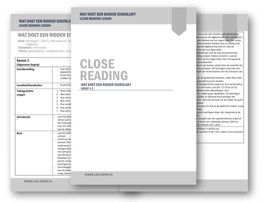 Close Reading les 'Ridders'