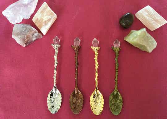 Enchanting Crystal Decor Herb Scooping Spoons