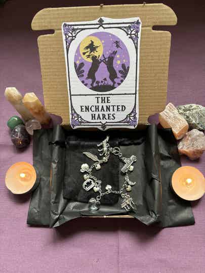 Vampire and wolf inspired charm bracelet