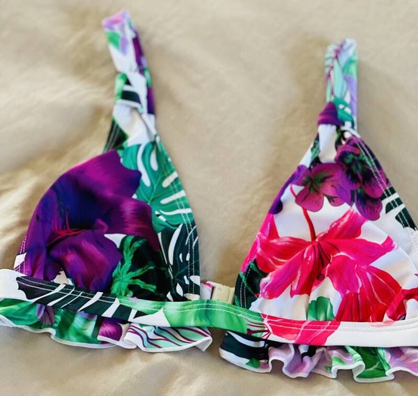 Frilled Halter Multi Bikini Top | UK10 Size S