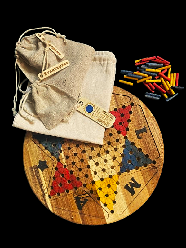 Halma aus Akazienholz – Handgefertigtes Brettspiel für die ganze Familie