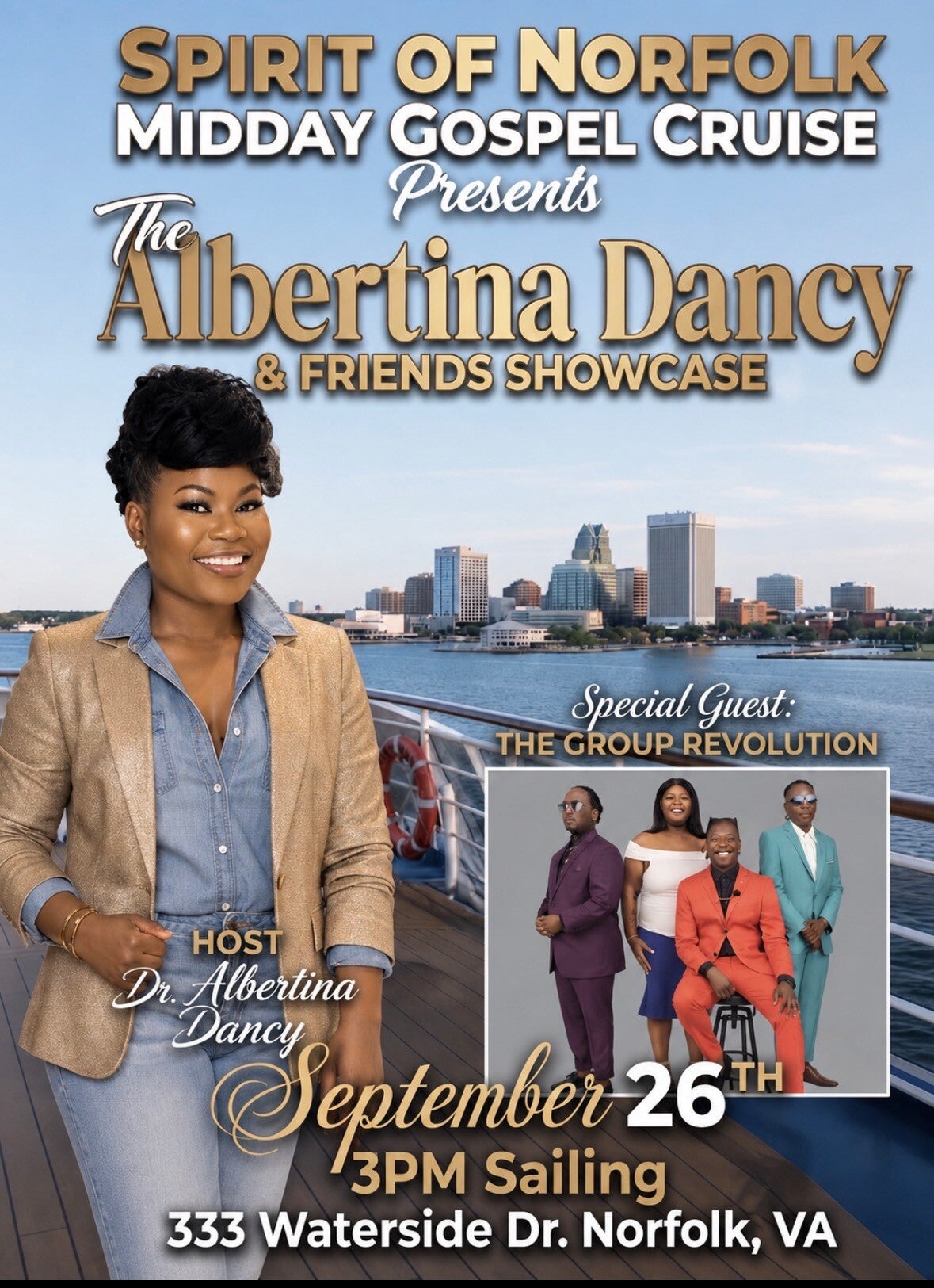 Event photo for the September gospel cruise