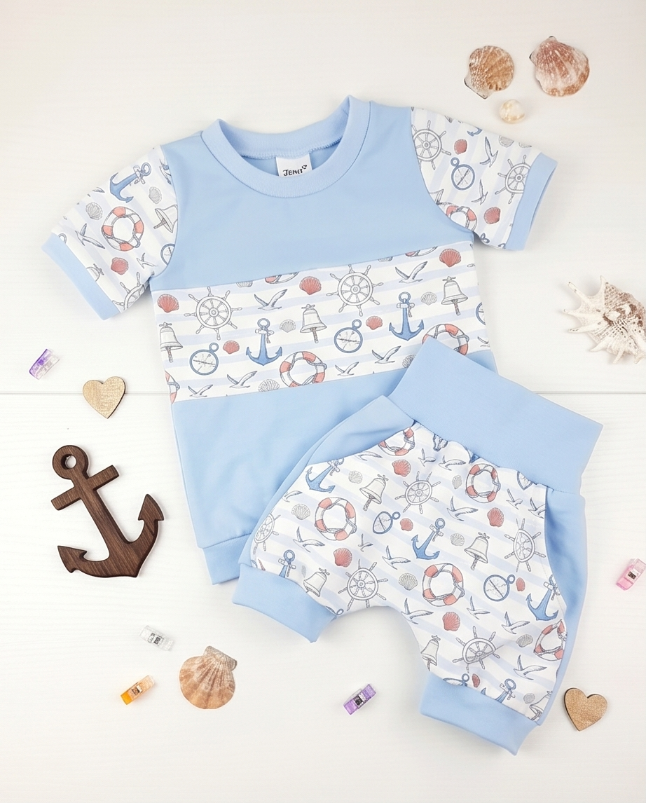 Set aus kurzer Pumphose mit passendem T-Shirt Größe 80/86