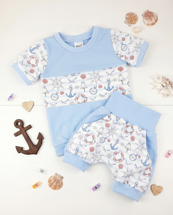 Set aus kurzer Pumphose mit passendem T-Shirt Größe 80/86