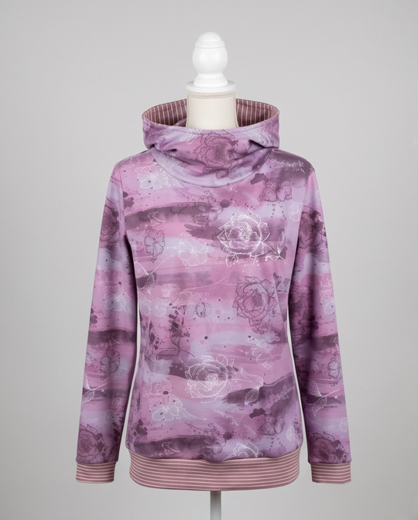 Sommer - Hoodie Blumen lila Größe 42