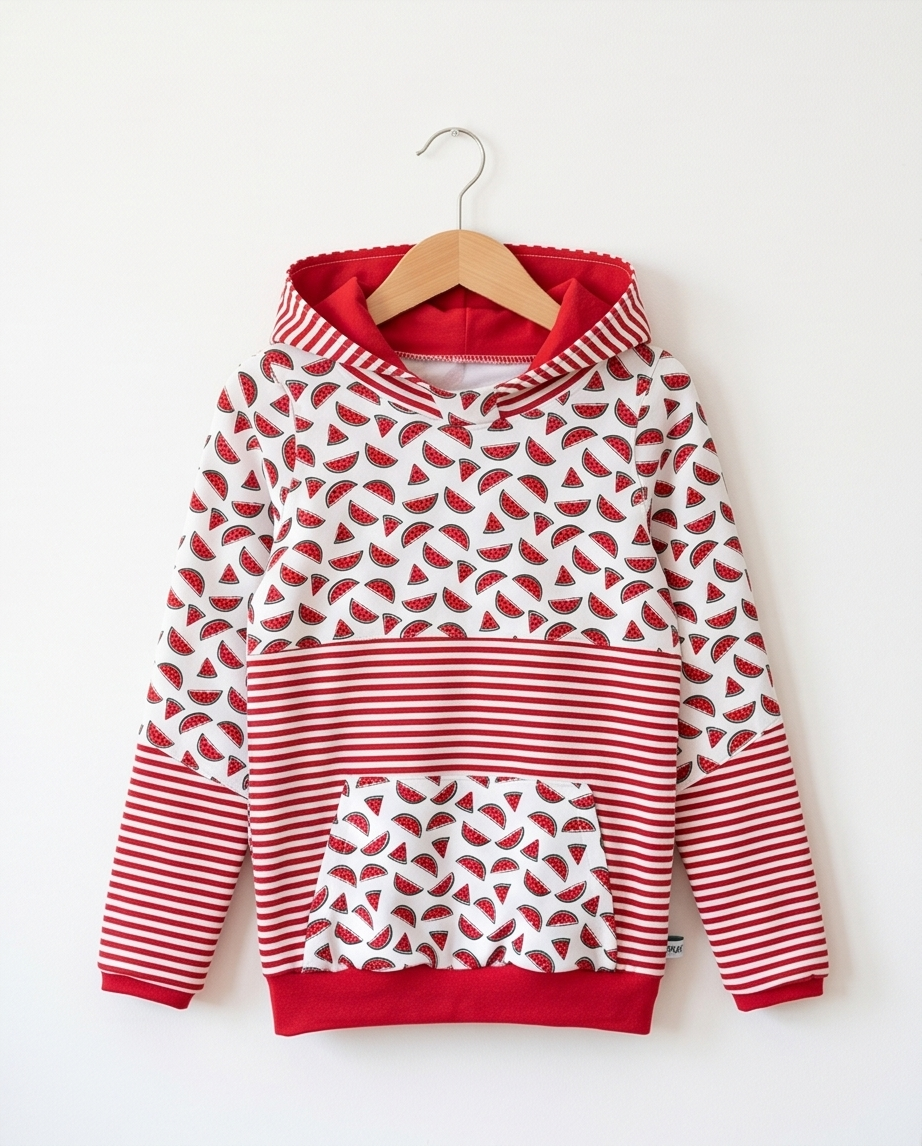 Hoodie Melonen Größe 134 mit Bauchtasche