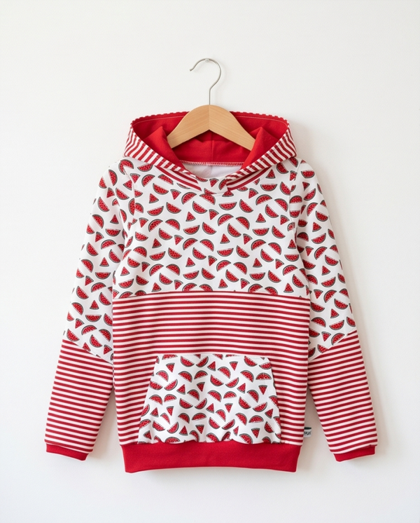 Hoodie Melonen Größe 134 mit Bauchtasche