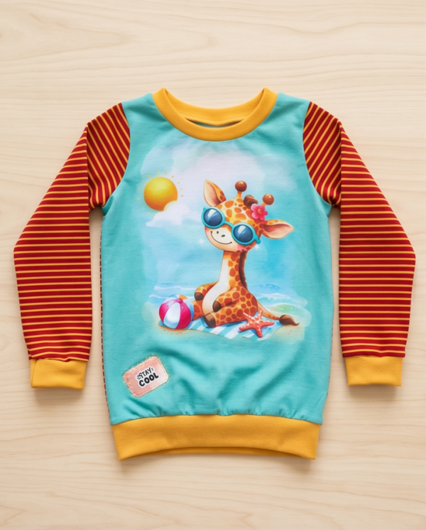 Pullover Größe 92 coole Giraffe