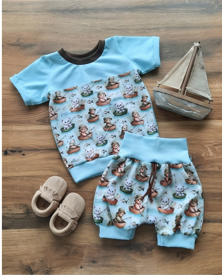 Set aus kurzer Pumphose mit passendem T-Shirt Größe 80/86