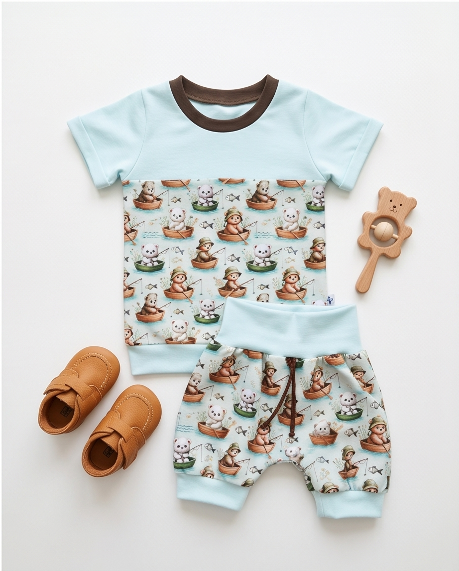 Set aus kurzer Pumphose mit passendem T-Shirt Größe 80/86