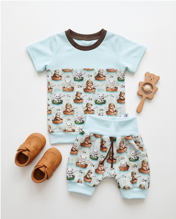 Set aus kurzer Pumphose mit passendem T-Shirt Größe 80/86