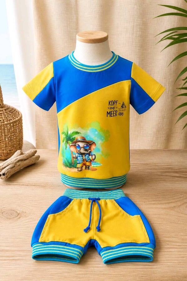 Set aus kurzer Pumphose mit passendem T-Shirt Größe 110/116
