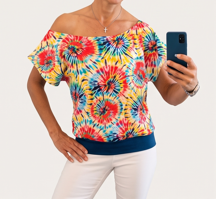 Fledermaus Musselin T-Shirt Größe 40/42
