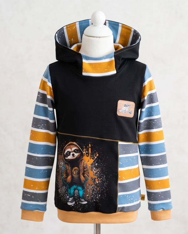 Hoodie Größe 116 cooles Faultier